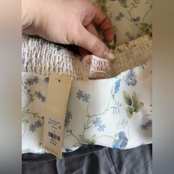 NWT Audrey Parks x Francesca’s Asha Floral Chiffon Babydoll Mini Dress Size S - Picture 13 of 14